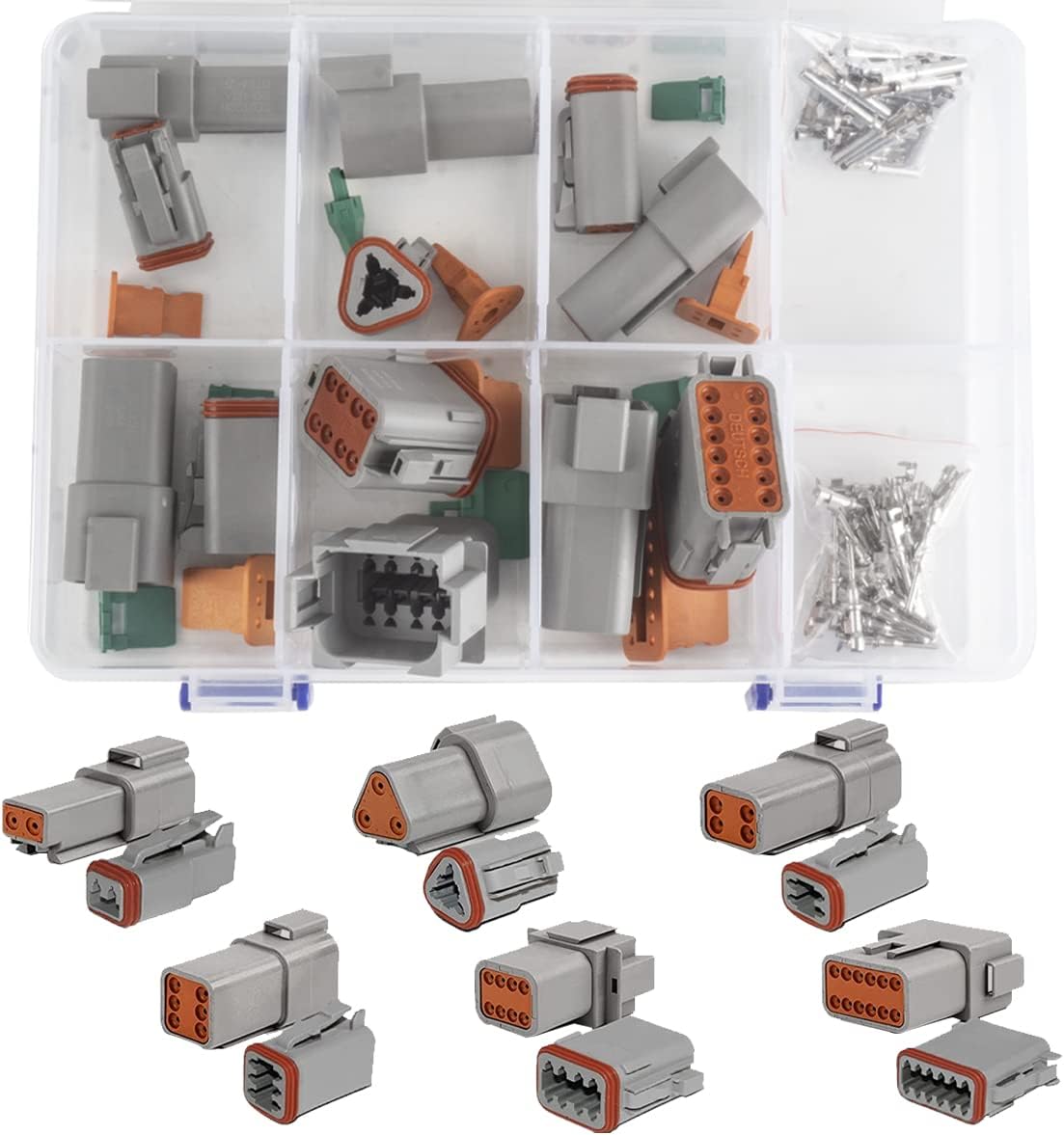 DT Electrical Wire Connector Kit 319PCS Waterproof in 2 3 4 6 8 12 Pin Connectors14-20AWG for Car,Truck, Motorcycle,Boats,Scooter