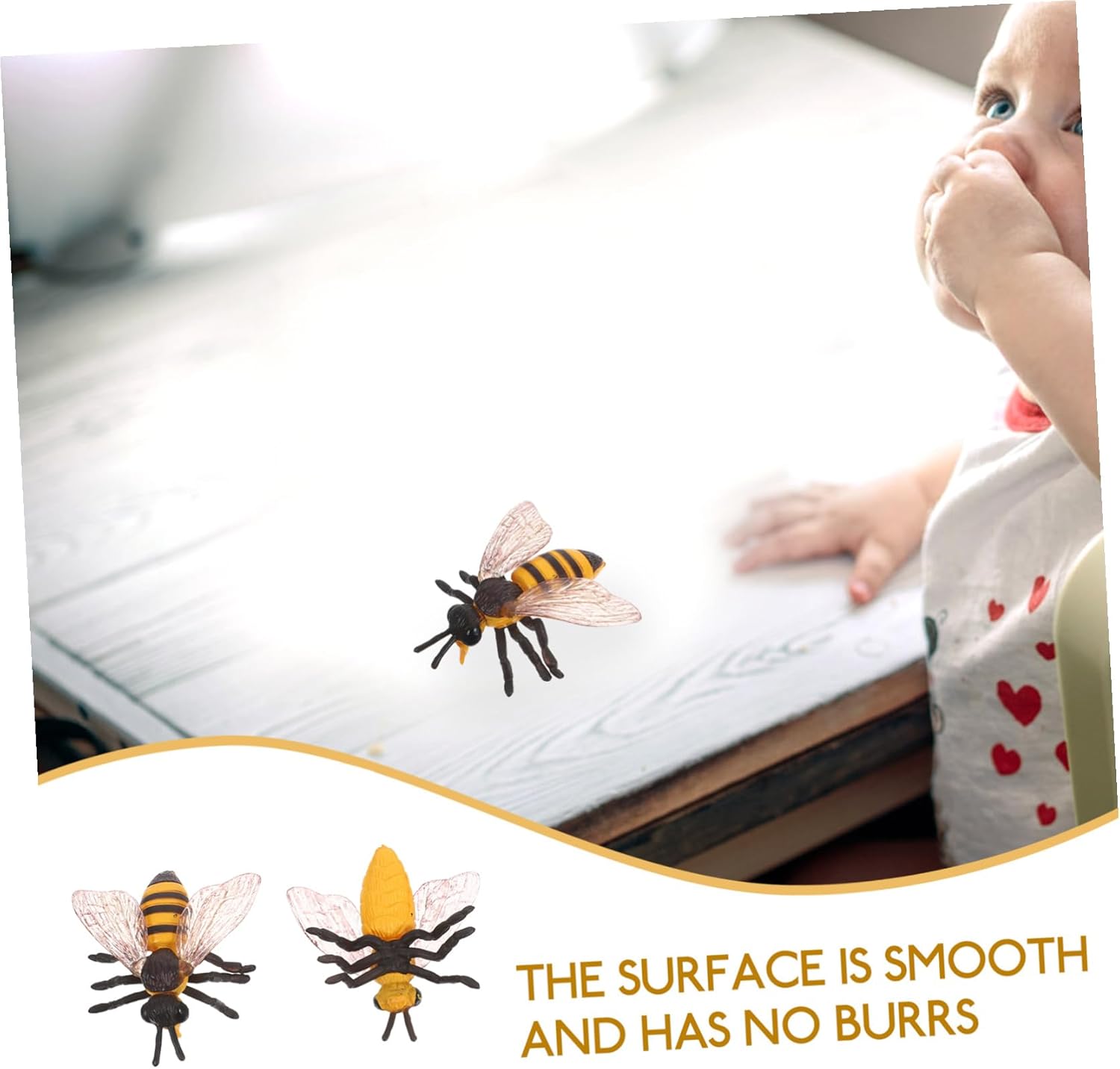 Vaguelly 2pcs Realistic Bee Figurine Insect Models Educational Animal for Nature Observation Biodiversity Learning Portable Garden Decor - Image 3