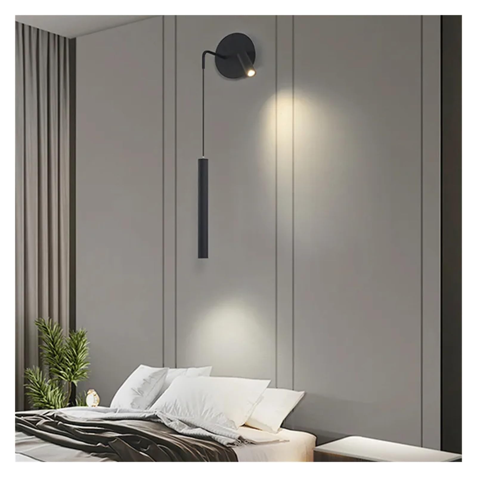 Lampka nocna kinkiet Nordic minimalistyczny salon tło kinkiet, lampa punktowa luksusowa LEDmodern sypialnia mała lampa wisząca,Oświetlenie obrazu(2700-3500K,B-Left)
