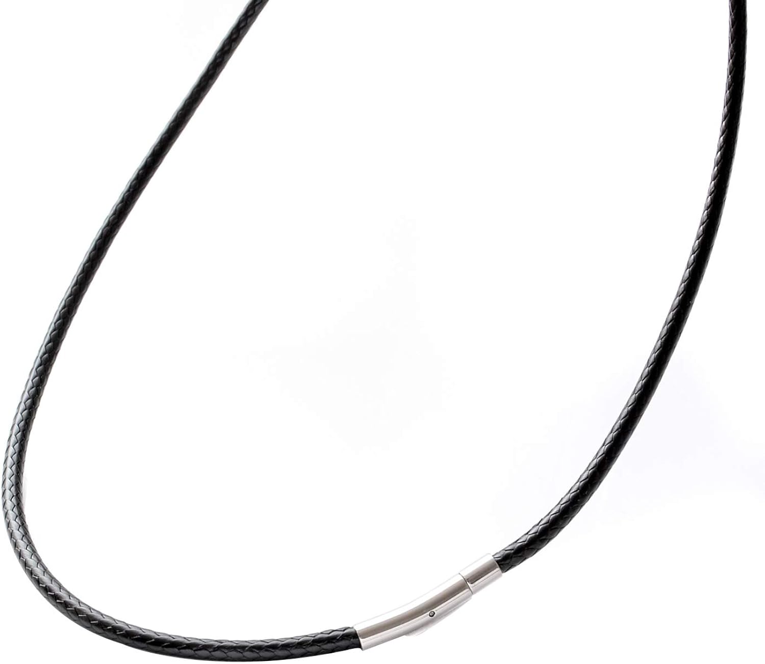チョーカー ネックレス チェーン 紐 黒 メンズ レディース ワックスコード サージカルステンレス 話題の人気 チョーカー ネックレス チェーン 紐 黒 メンズ レディース ワックスコード サージカルステンレス 話題の人気