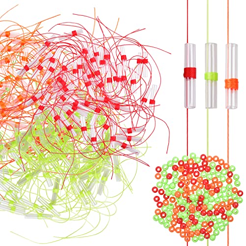 OROOTL Slip Bobber Stops and Beads Kit Float Stops Slip Knots and Plastic Fishing Beads Line Through Slip Bobbers Beads for Crappie Fishing Saltwater Freshwater Fishing Tackle