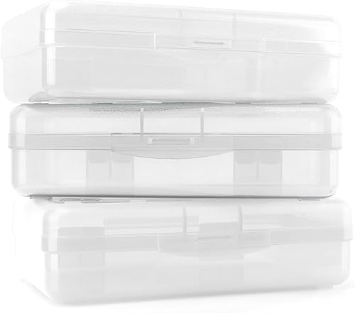 Estuche para lápices, caja para lápices, estuche transparente para lápices, paquete de 3 estuches de plástico para lápices, estuche para lápices de