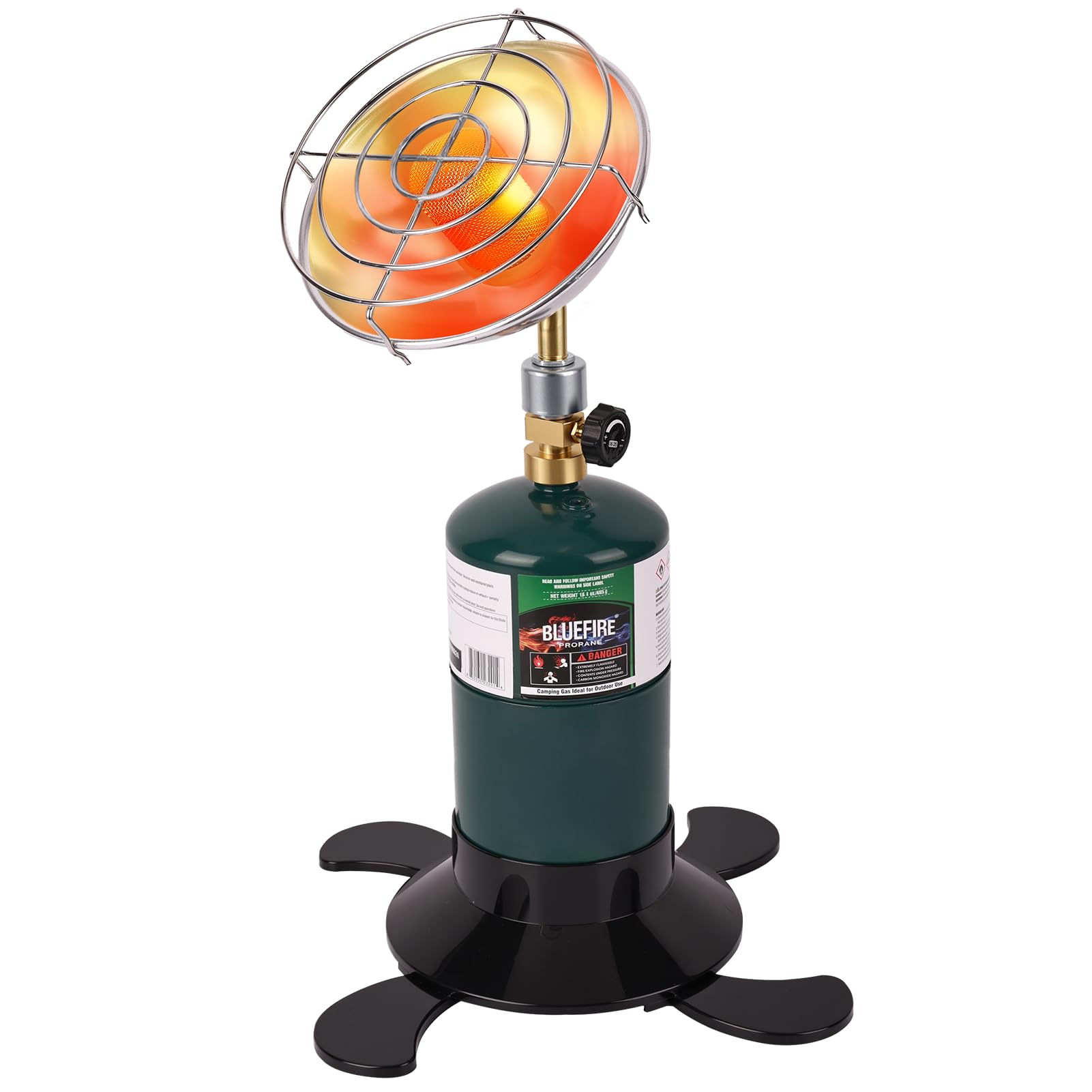 Portable Propane Heater with Catalytic Burner for Camping Outdoor Space 6200BTU Power with Control Valve Patio Heater 1lb Small Propane Gas Tank Holder Tent Garage Fishing stove buddy(Upgraded Burner)
