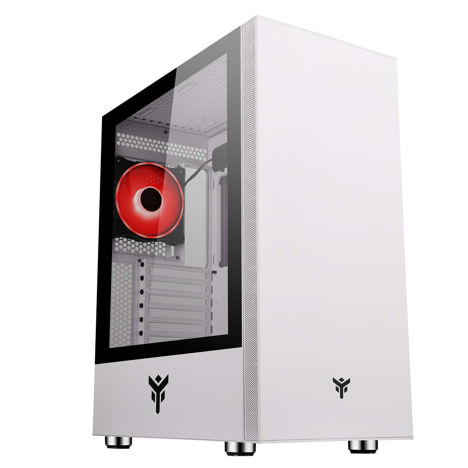 iTek Vertibra ITGCAVS210 W Gaming Middle Tower 12 cm ARGB fan, 2 x USB3, boczny panel Temp Glass, White Edition, biały