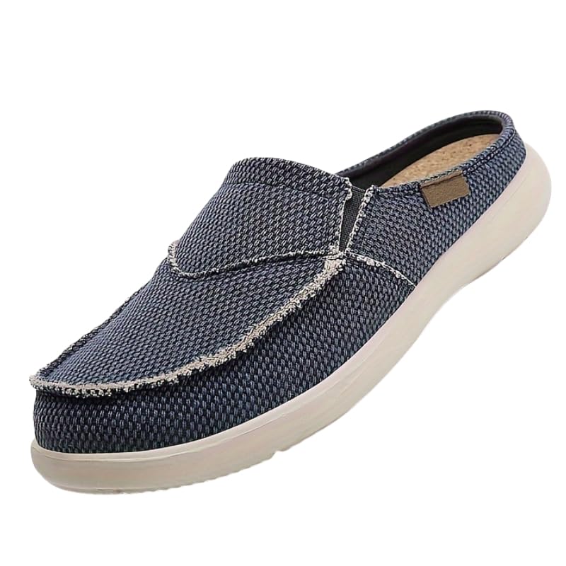Men's Casual Solid Color Slip On Mule Shoes, Breathable Lightweight Slippers for Indoor Outdoor, All Seasons