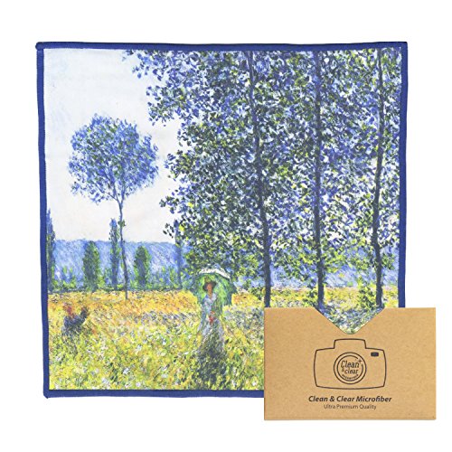 Large [2 Pack] Classic Art (Sunlight Effect Under The Poplars) - Ultra Premium Quality Microfiber Cleaning Cloths (Best for Camera Lens, Glasses, Screens, and All Lens.), Microfiber Cloth