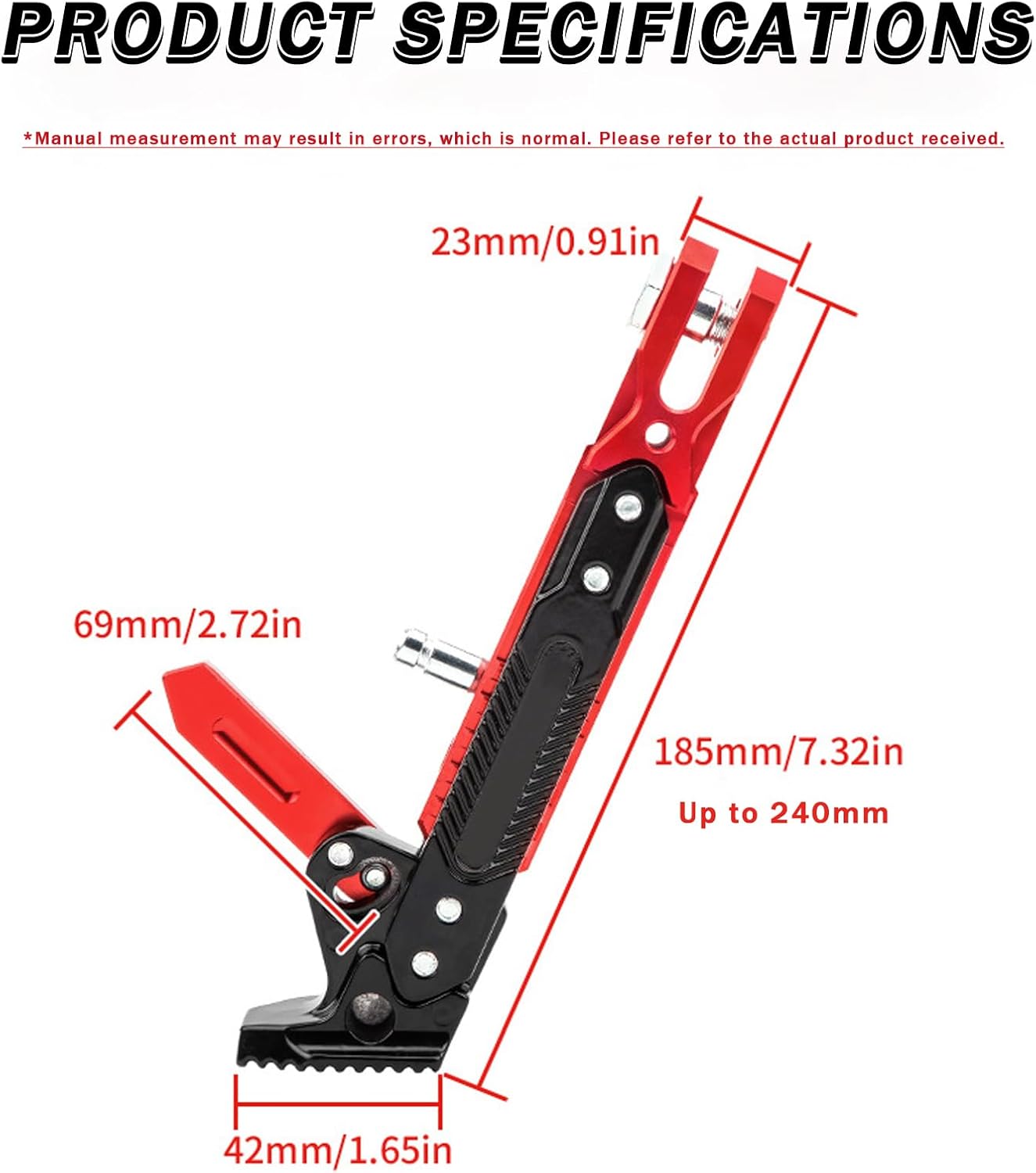 Motorcycle Kickstand for Yamaha TMAX 500 Special Edition/TMAX Black Max/TMAX Black Max ABS, Adjustable Foot Side Support, Heavy - Duty Aluminum Side Stand Parking Motorbike Parking Kickstand