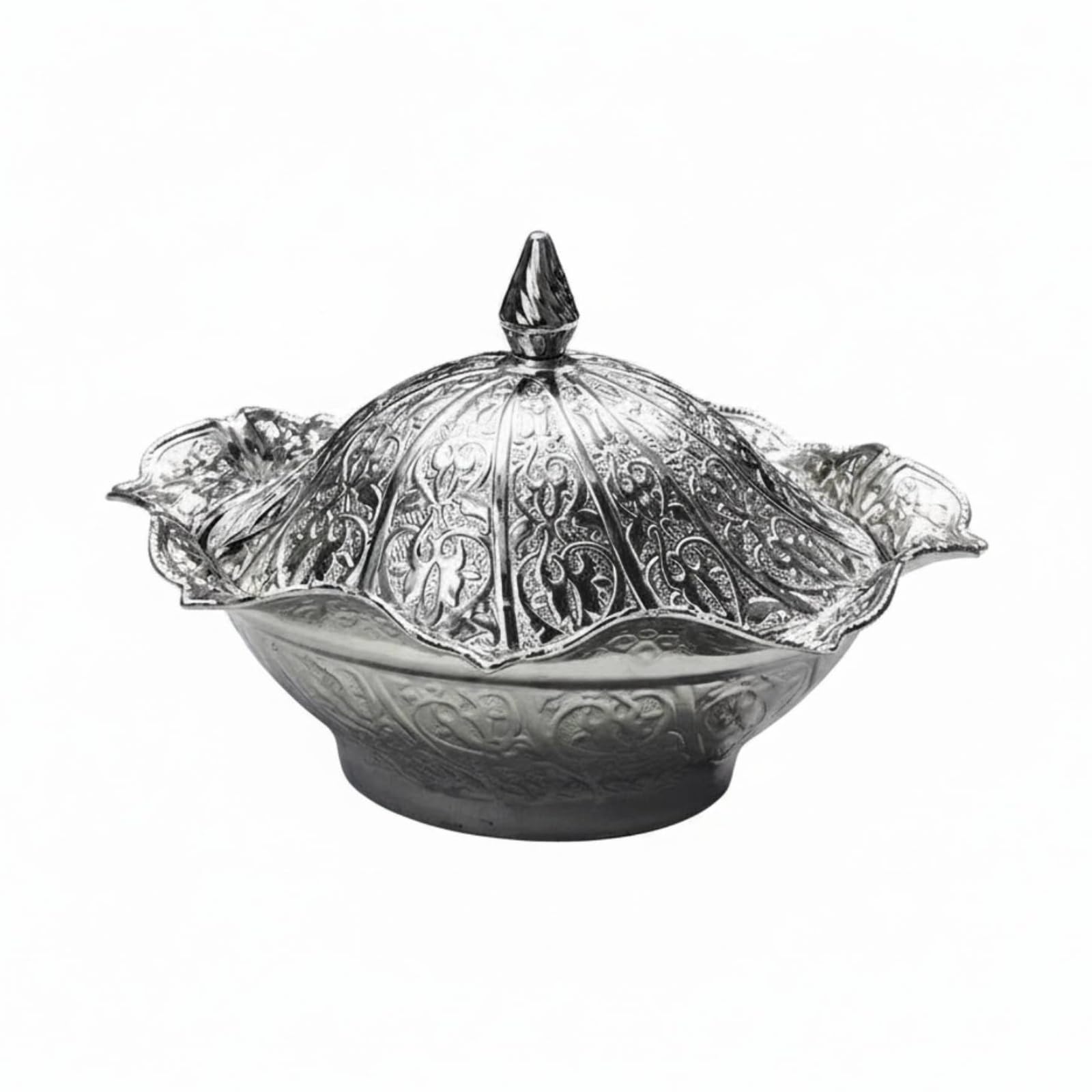 Boîte à Sucre Turque Gaufré Sucrier avec Couvercle Vintage Récipient pour Collectionneurs, Extra Large Et Épais
