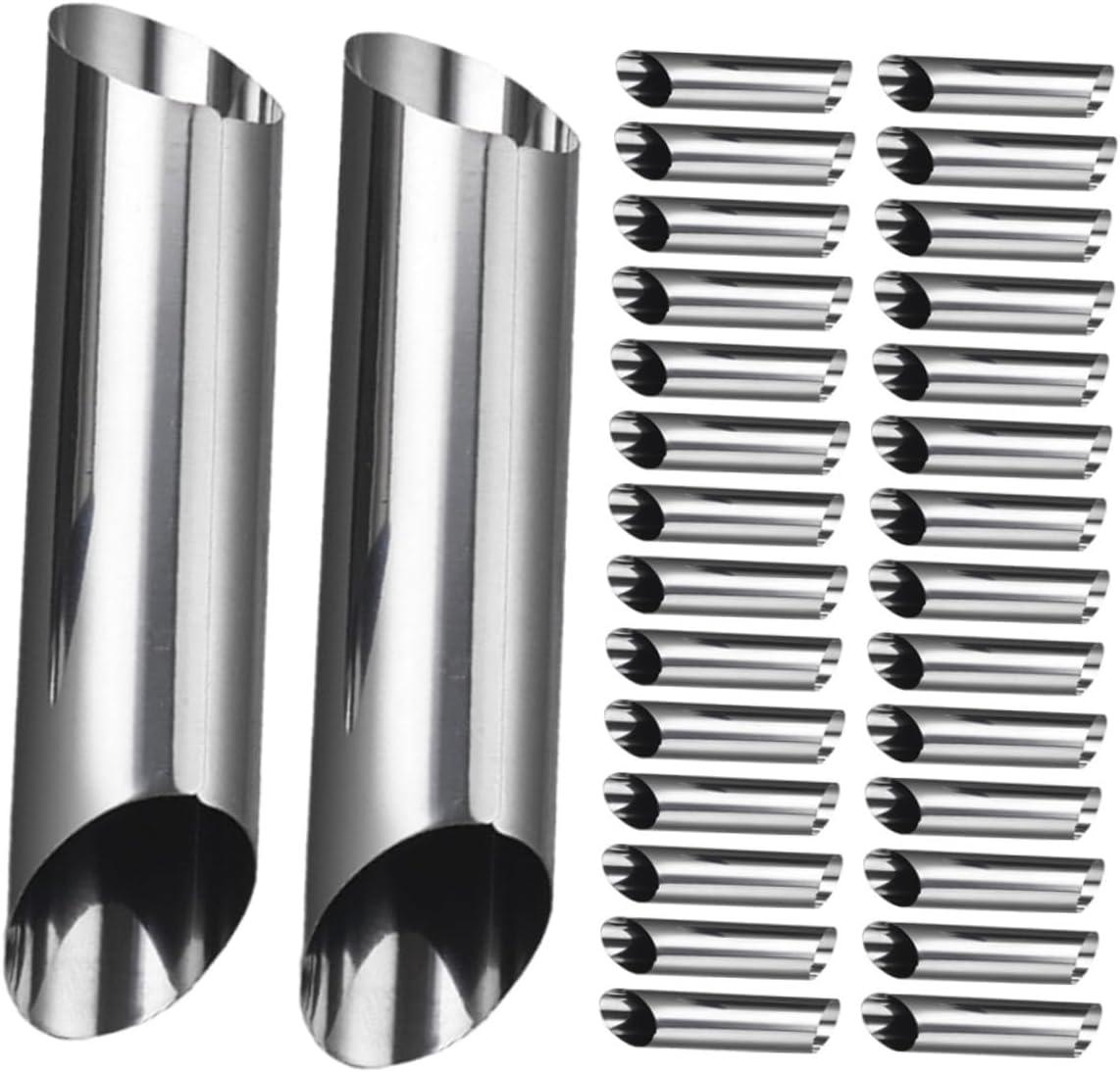 KICHOUSE 30pcs Sturdy Stainless Steel Croissant Tools Horn Molds for Baking Pastry