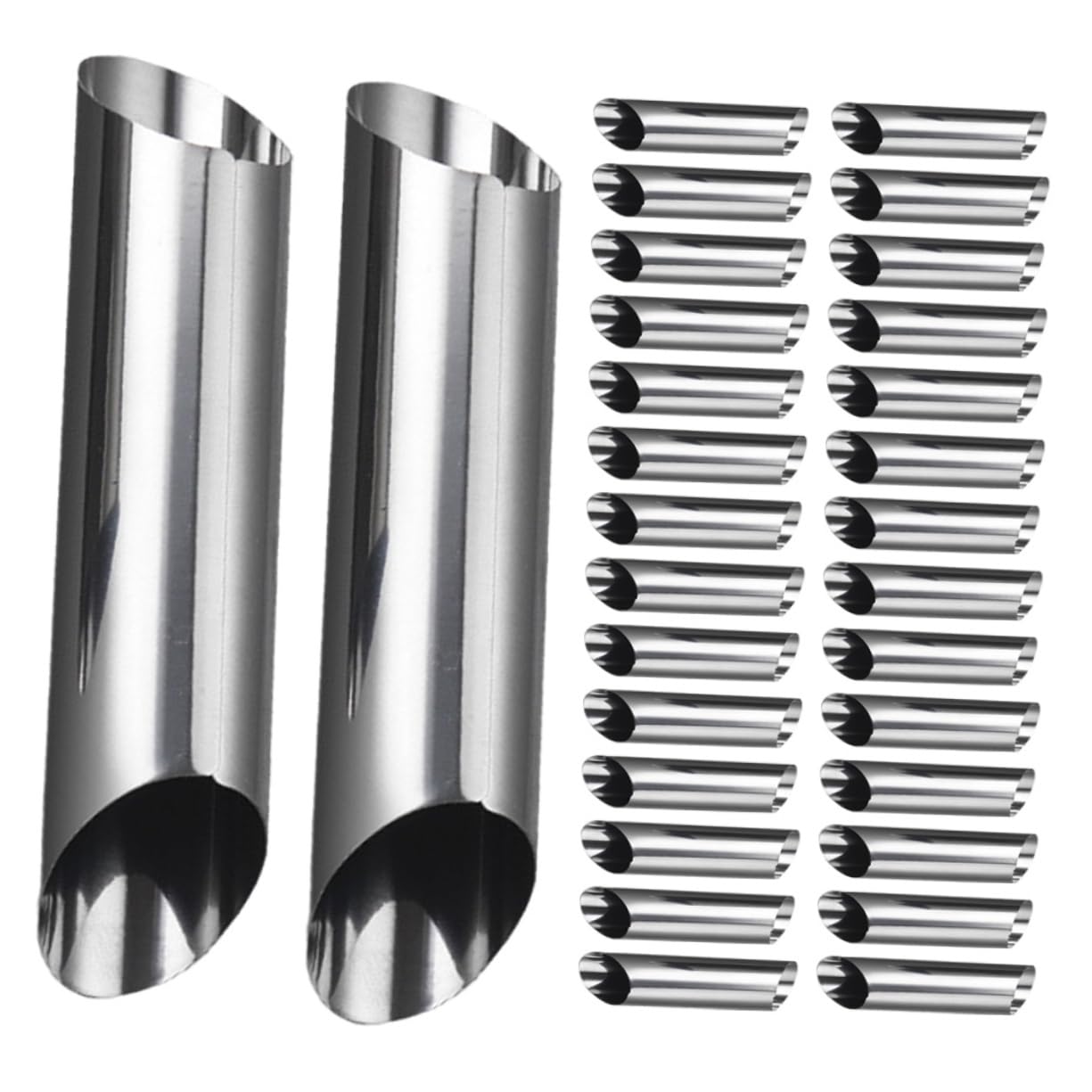 KICHOUSE 30pcs Stainless Steel Cream Horn Molds for Croissants Reusable Baking Tubes Easy to Pastry Tools for Home and Lightweight and Compact Design