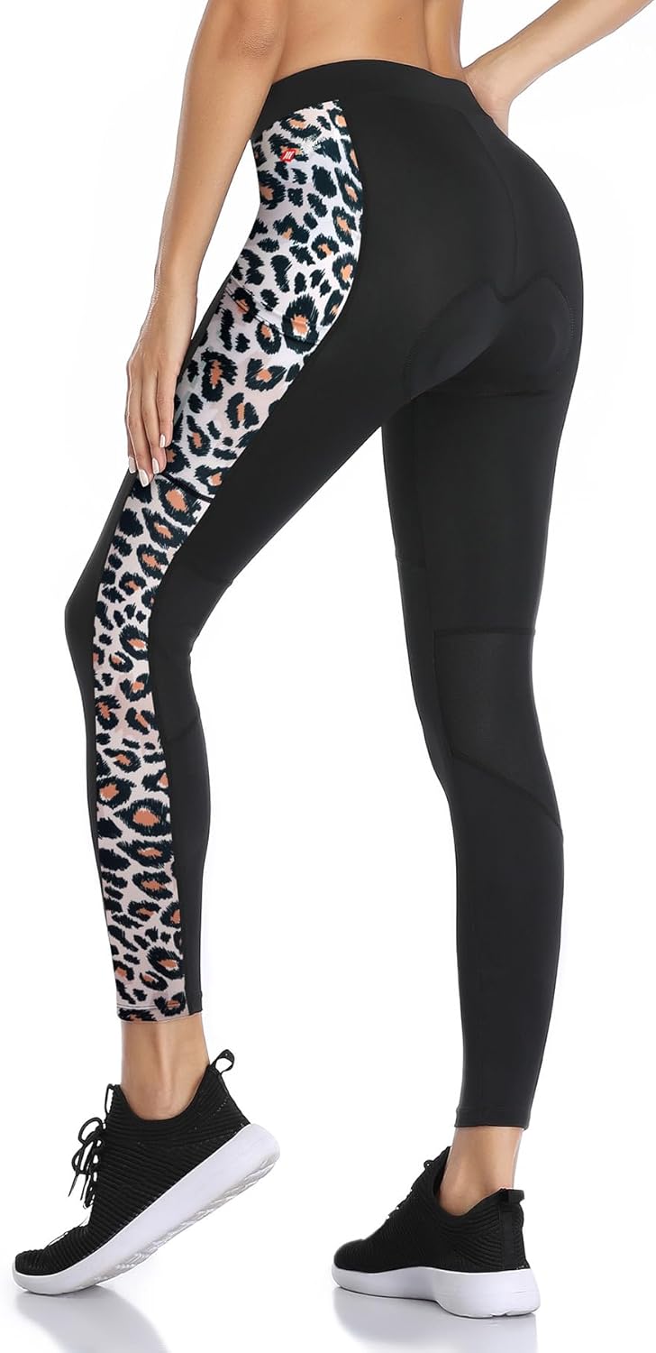 Santic Women's Cycling Pants High Waist 4D Padded Cycling Capris Shorts 3/4 Biking Tights Pockets - Image 2