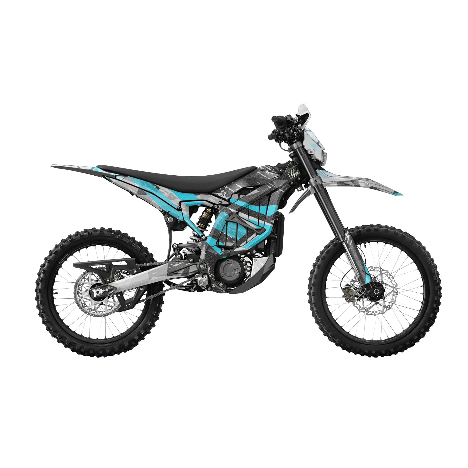 Glossy Glitter Surron Ultra Bee Graphics Kit Wrap - Grunge Cyan - Sur-Ron Skin - Premium 3M Vinyl Protective Wrap Decal Cover - Easy to Apply | Crafted in The USA by MightySkins