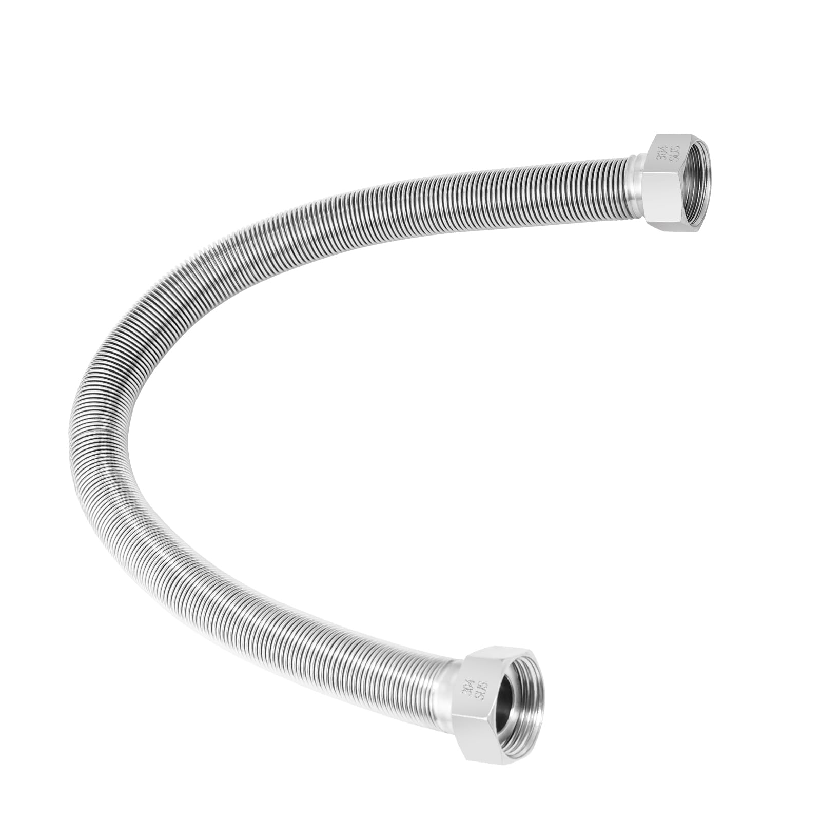 Pack Of 2 Foskan 24" Length Flexible Stainless Steel Corrugated Hose,1" FIP X 1" FIP - View #7