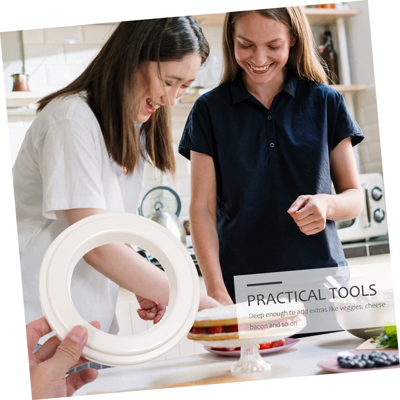 1Pc DIY Pizza Saucing Ring Plastic Pizza Prep Tool for Homemade Pizza Reusable Kitchen Bakeware Essential Ring for Pizza Pan for Baking Lovers