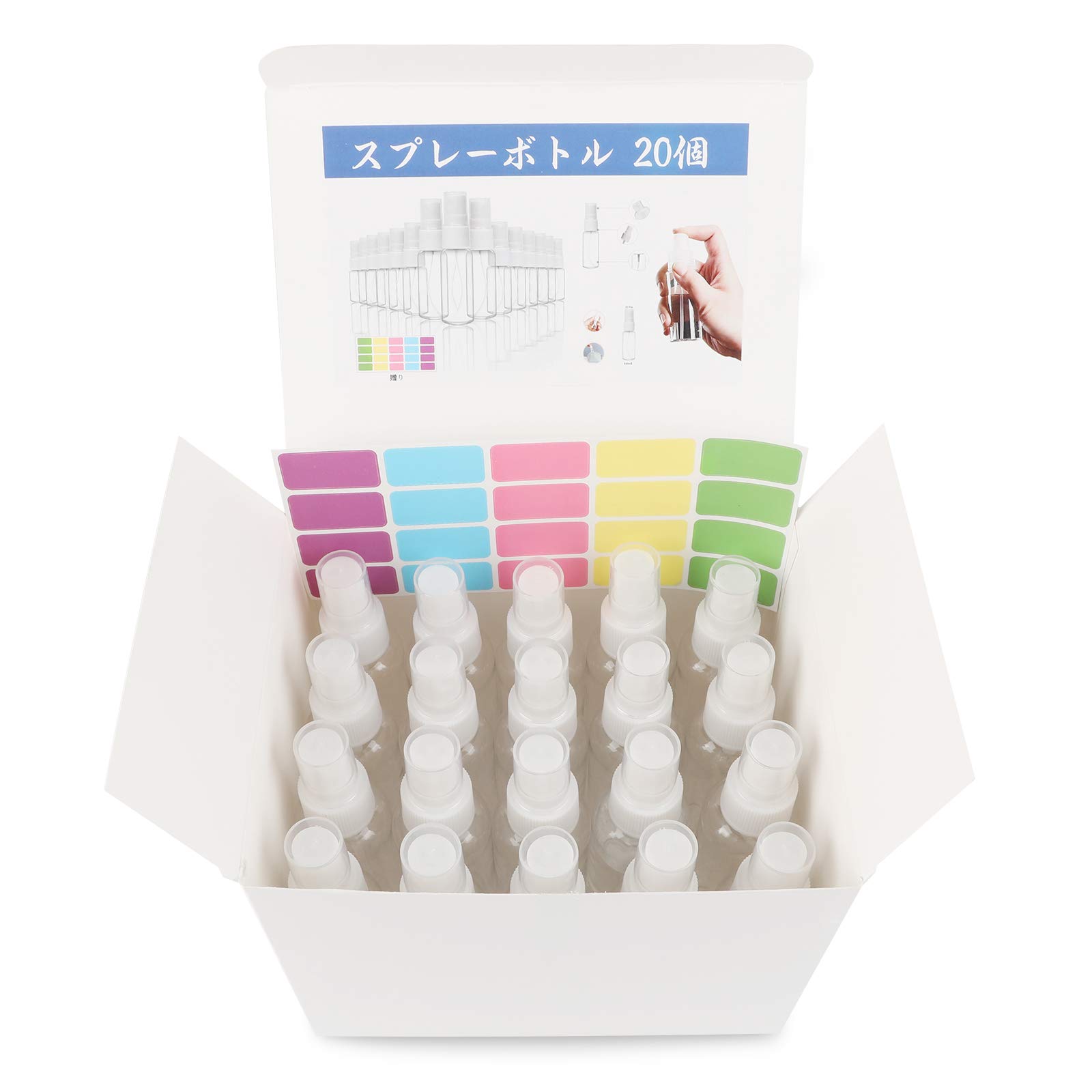 Kivvo 携帯用スプレーボトル アルコール対応 20ml容量40個 詰め替えボトル (20ml 40個)