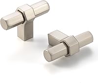 Vista 19 de Paquete de 5 tiradores de gabinete con agujero central de 5 pulgadas, manijas de gabinete en negro mate y níquel cepillado, accesorios de cocina