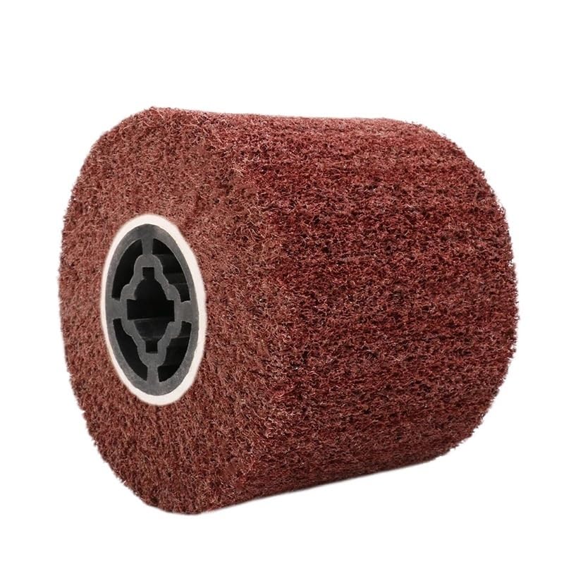 Compatibile per ruota lamellare nylon finitura metallo | Il materiale non tessuto stratificato crea una struttura uniforme sui pezzi in acciaio inossidabile(40Grit)