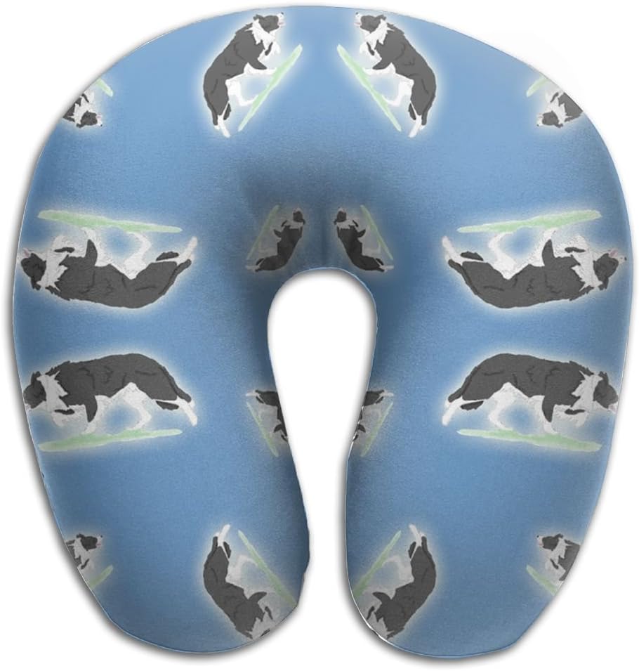 Comfortable Travel Pillow, Master Neck Pillow, A Herding Border Collies Blue Memory Foam Pillow For Travel, Home, Neck Pain