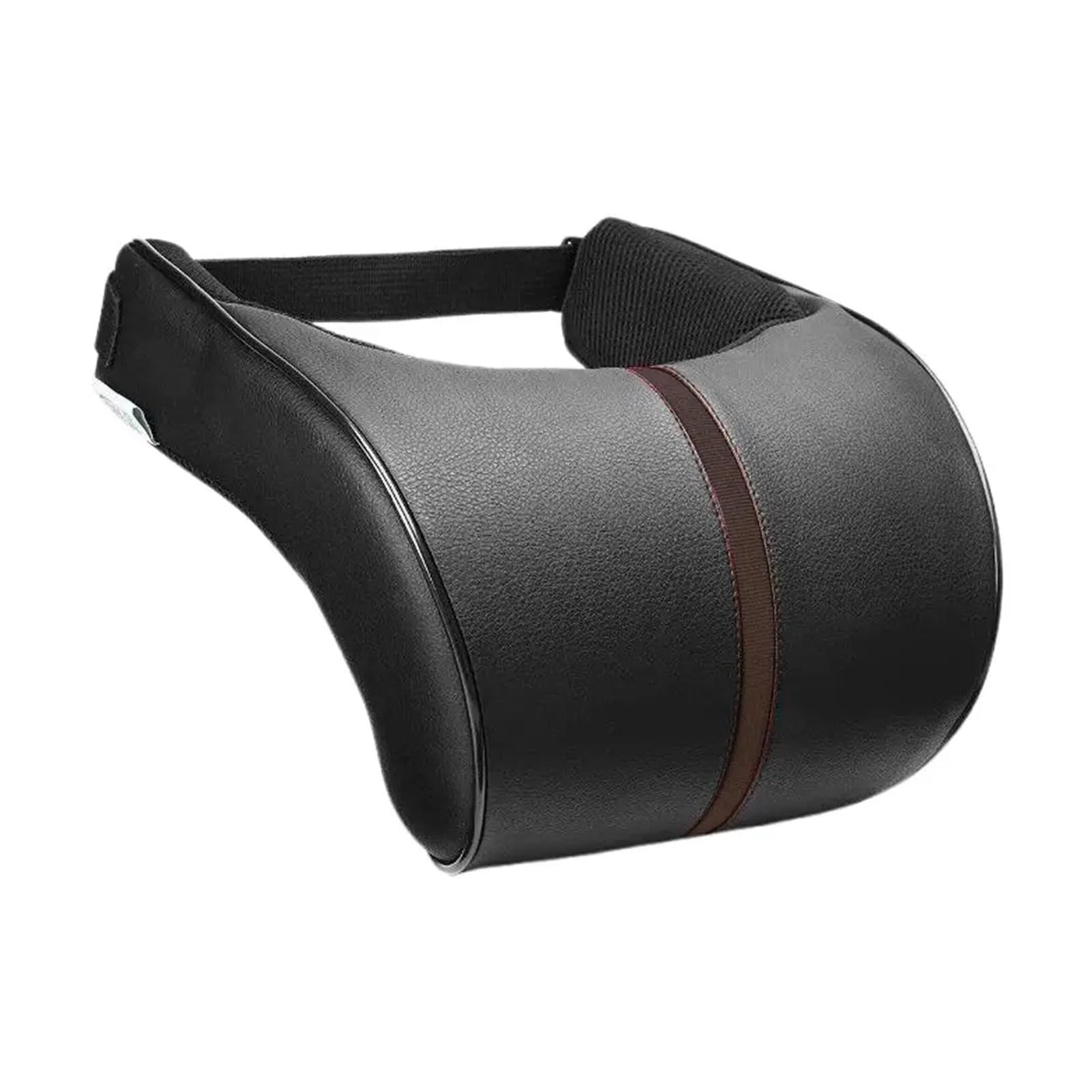 Hviyroi car seat cushion Adjustable Breathable Headrest Memory Cotton Car Cushion Leather Neck Pillow(C)