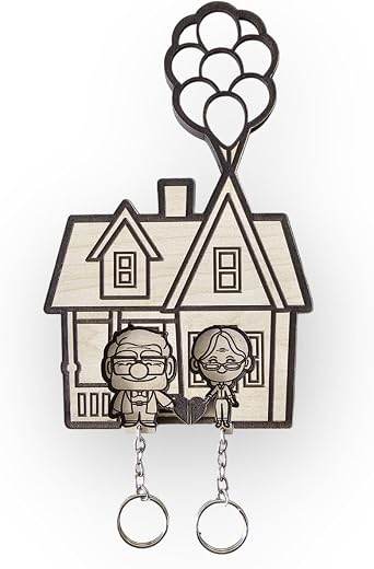 Dalyan Look Up Up Keychain Set, Key Hanger, Wood