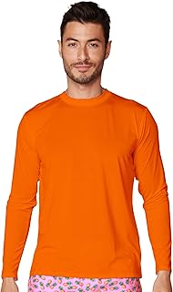 INGEAR Mens Long Sleeve Sun Shirt UV Sun Protection Quick Dry Outdoor Shirt for Fishing Running Workout Hiking UPF50+ (Neon Orange, Large)