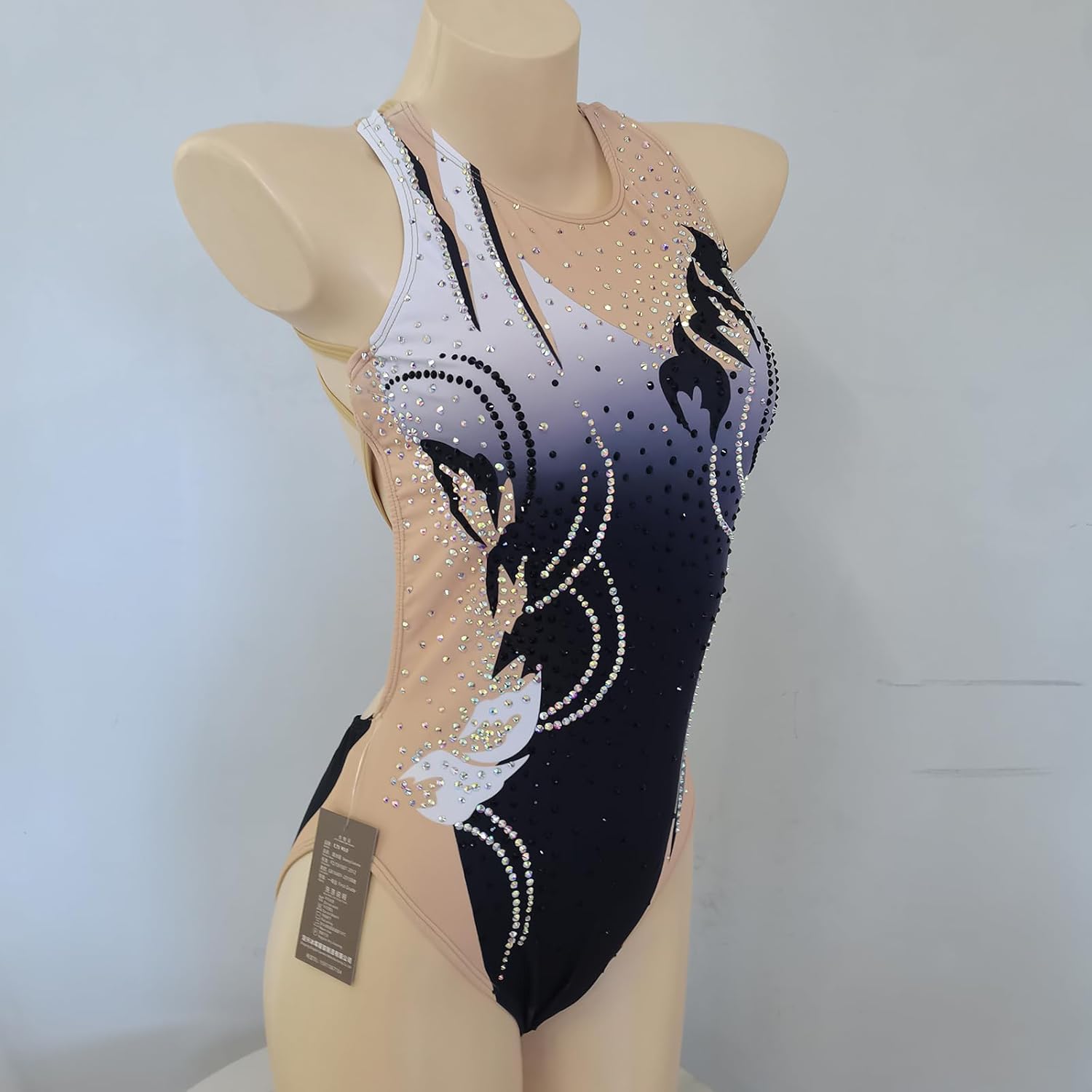 Black Elegant and Stylish Swimwear for Synchronized Swimming Performances