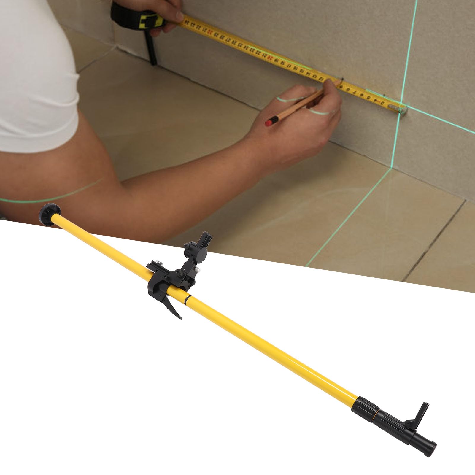 Generic Poste de Montaje Láser con Varilla Telescópica Ajustable de Rotación de 360 ​​grados para Nivelación y Alineación Soporte de Aleación de Aluminio de 4,2 M