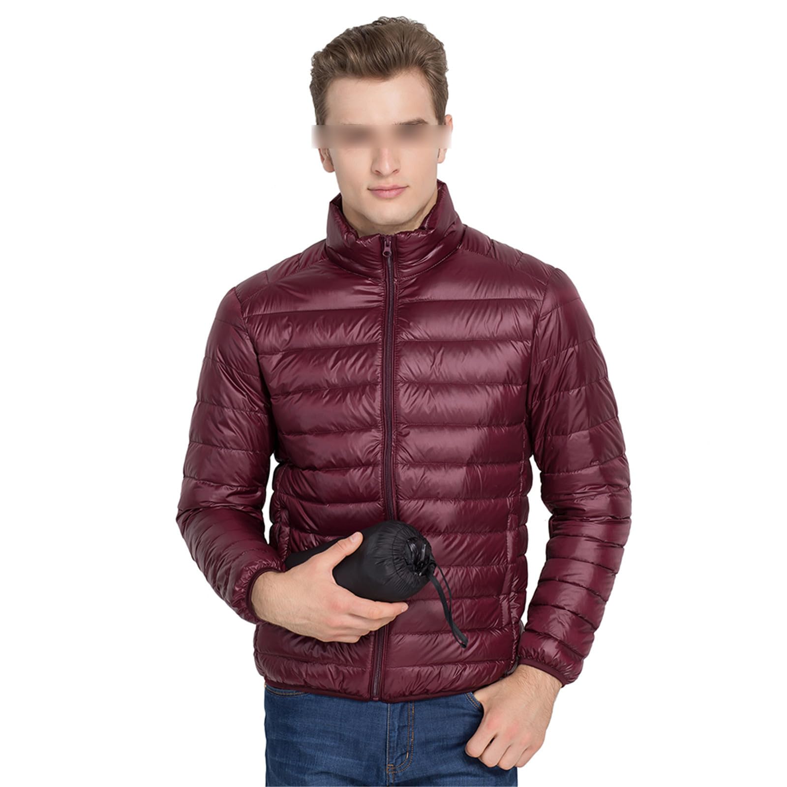 Chaqueta de plumón de Pato Otoño Invierno Cálido Chaqueta de plumón de Pato Ultraligera para Hombre Parka a Prueba de Viento