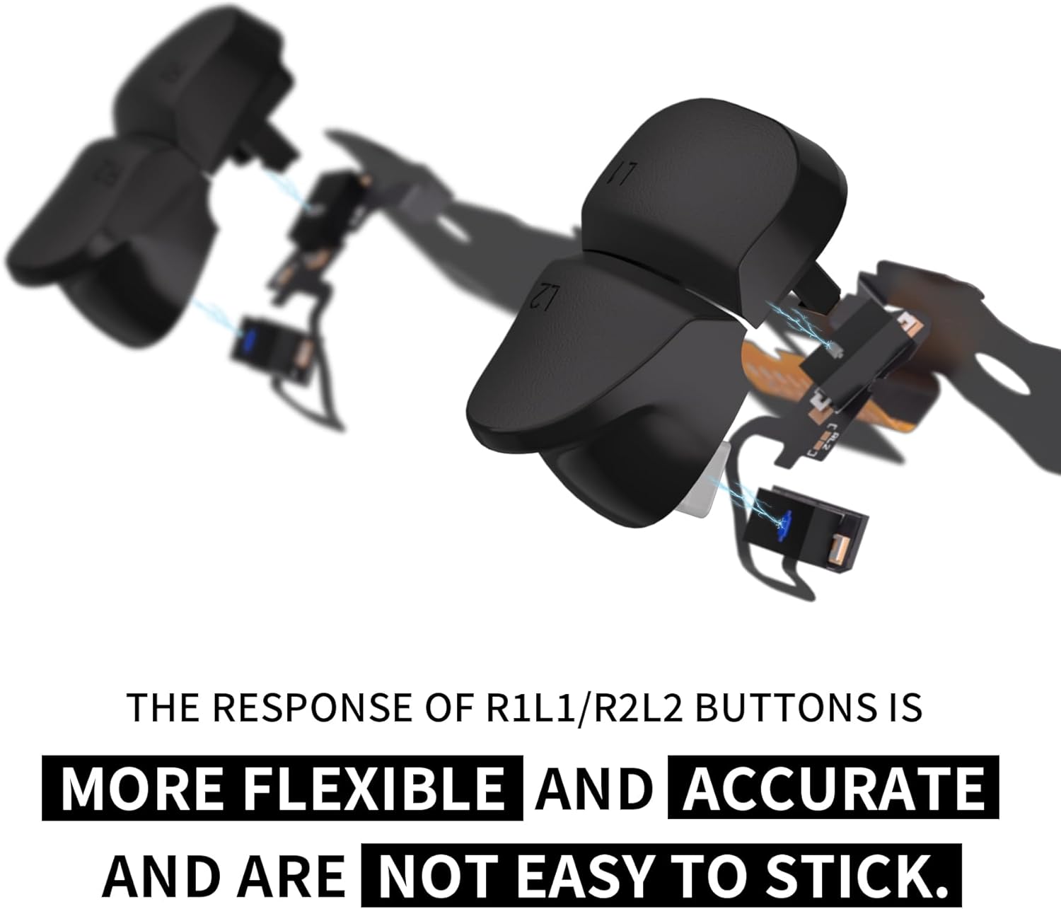 eXtremeRate Micro Switch - Light Version Clicky Hair Trigger Kit for PS5 Controller BDM-030 Shoulder Buttons, Ergonomic Micro Switch Bumper Trigger Buttons Mouse Click for PS5 Controller BDM-030 - Image 8