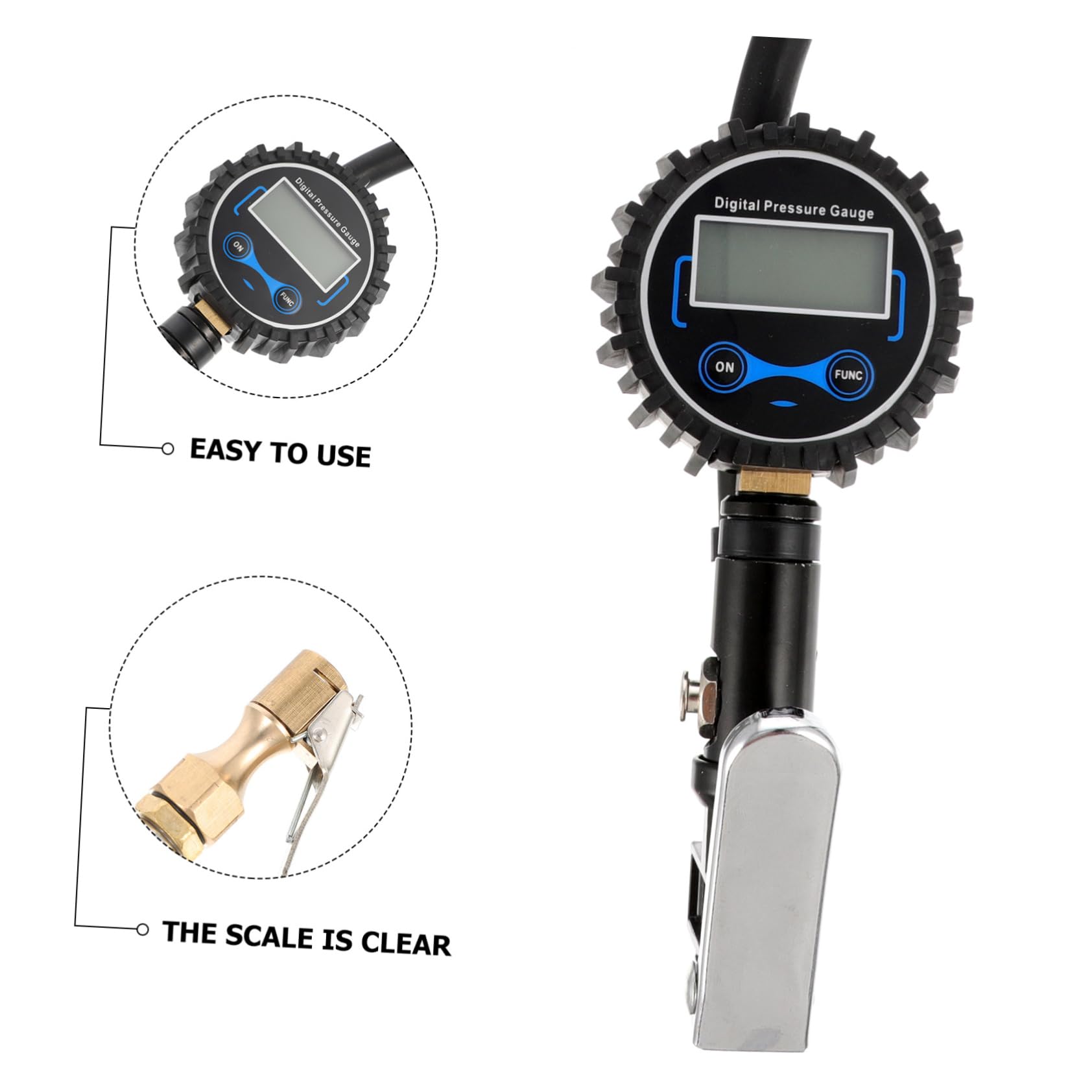 1set Manometro Digitale Per Pneumatici Con Display e Gonfiatore Kit Completo Per Auto Facile Da Usare e Portatile