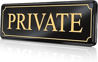 Private Sign for Office Door Business Restaurant Hotel Commercial — Privacy Black Gold Large Signs No Entry — self-adhesive 9×3 in — Easy Installation without any tools — MolnijaPro (Black/Gold)