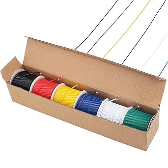 22AWG Stranded Wire, 6 Colors (30 Feet Each) Electrical Wire, Tinned Copper Hookup Wire Kit 22 Gauge 300V for DIY, Flexible, PVC insulated, UL Approved