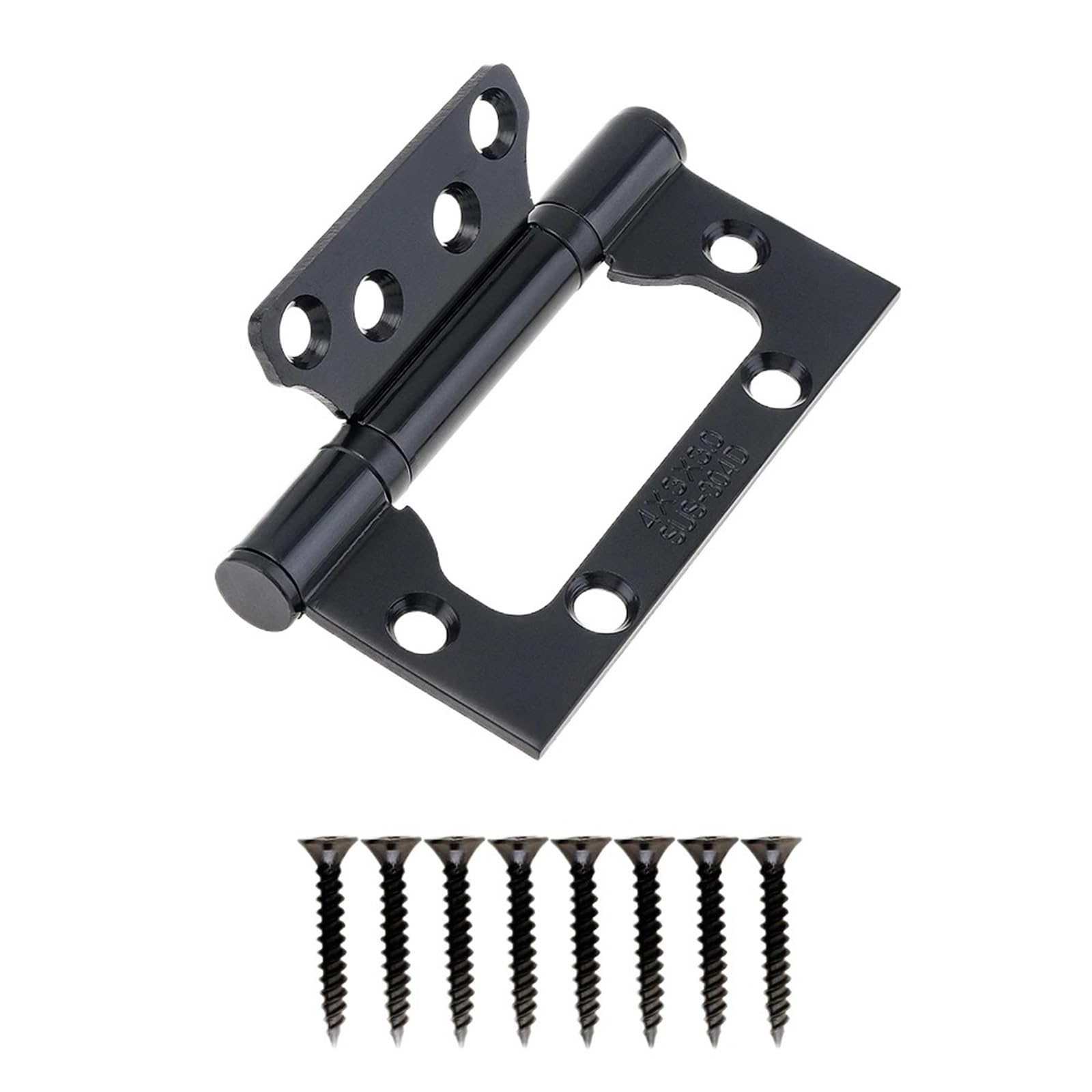 Door Hinge 10Pcs Stainless Steel Heavy Duty Door Hinges Smooth & Silent Non-Mortised(Black)