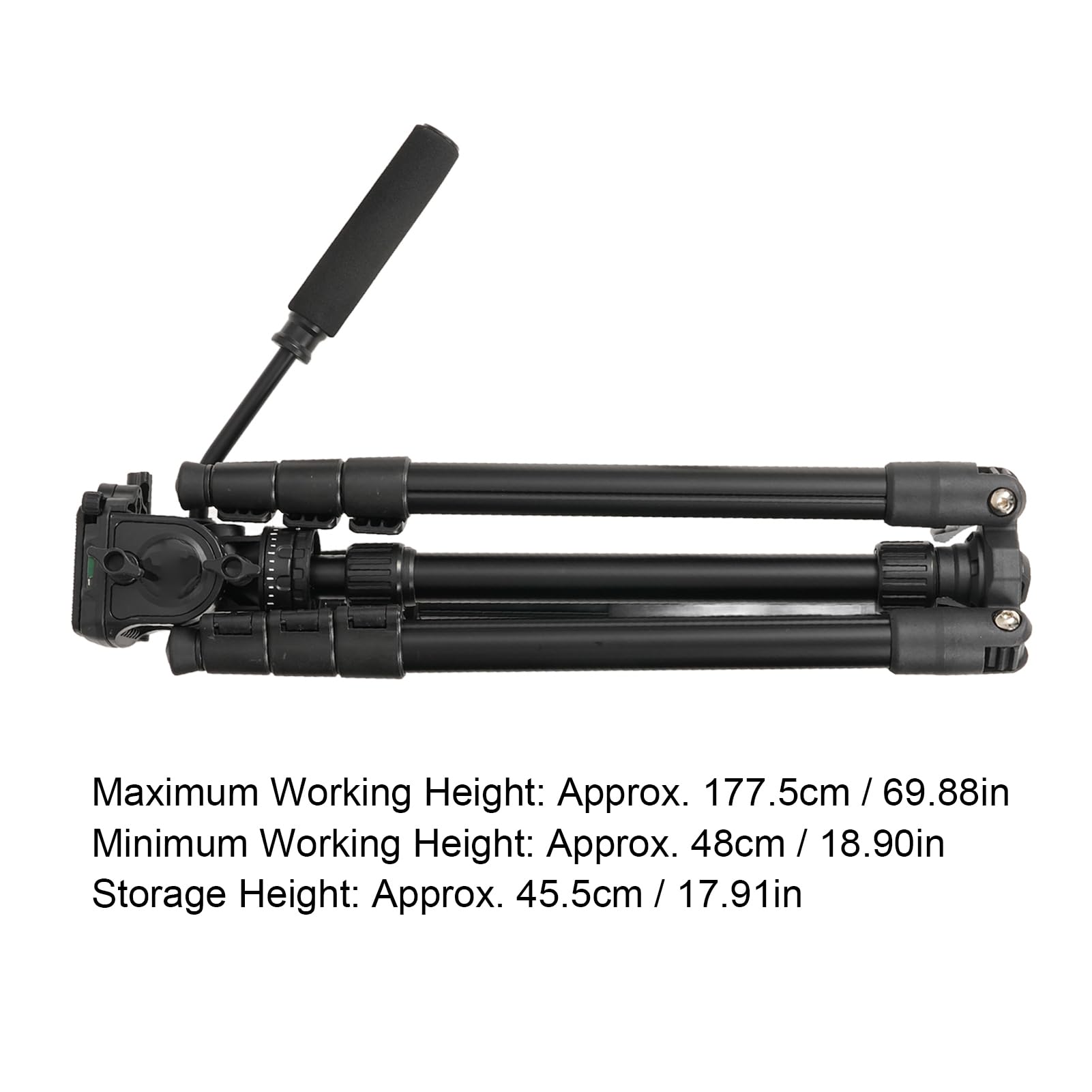 Cryfokt Adjustable Aluminum Camera Tripod 177.5cm Stand