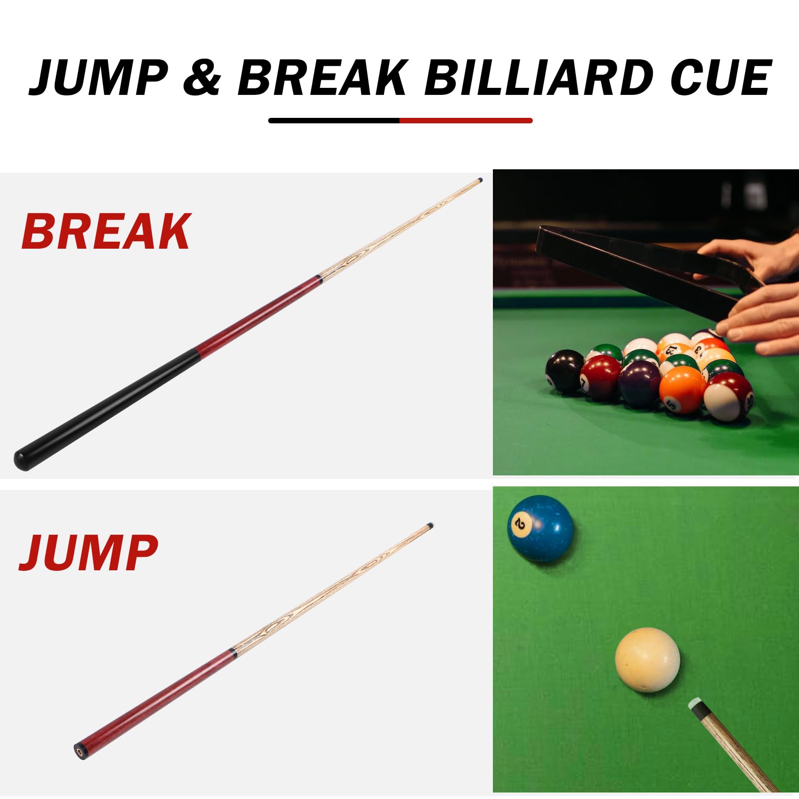 Heavy Hitter Jump Break Cue23oz25oz 3 Piece Pool Stick
