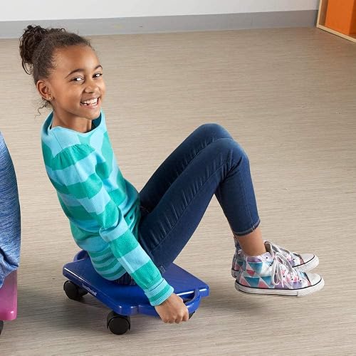 Miniatura 4 de Hand2Mind Patinete de interior morado con asas de seguridad para niños de 6 a 12 años, patinete de plástico para suelo
