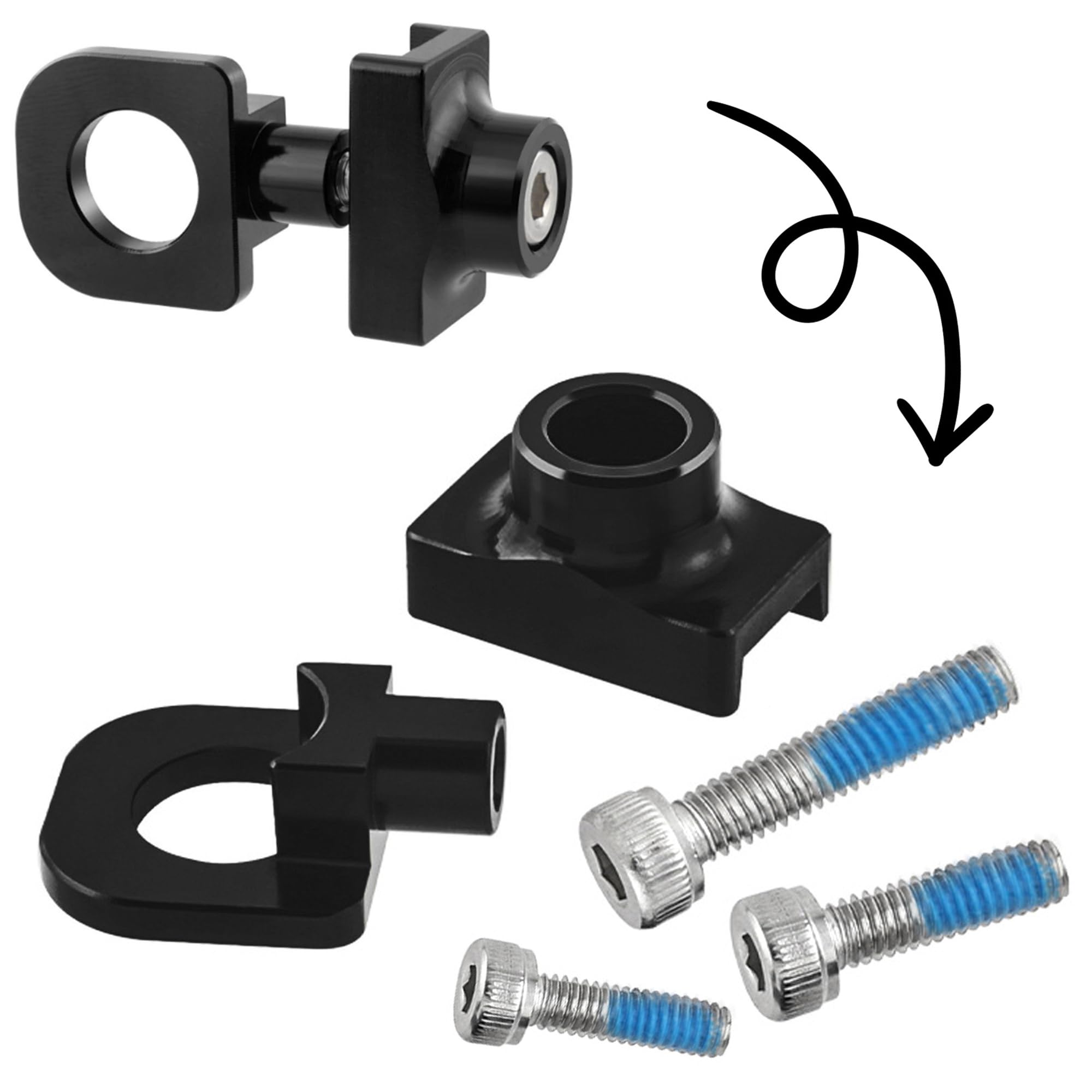 2 Tendicatena Per Bici In Lega Alluminio - Per Fixie, BMX E Singlespeed - Colore Rosso