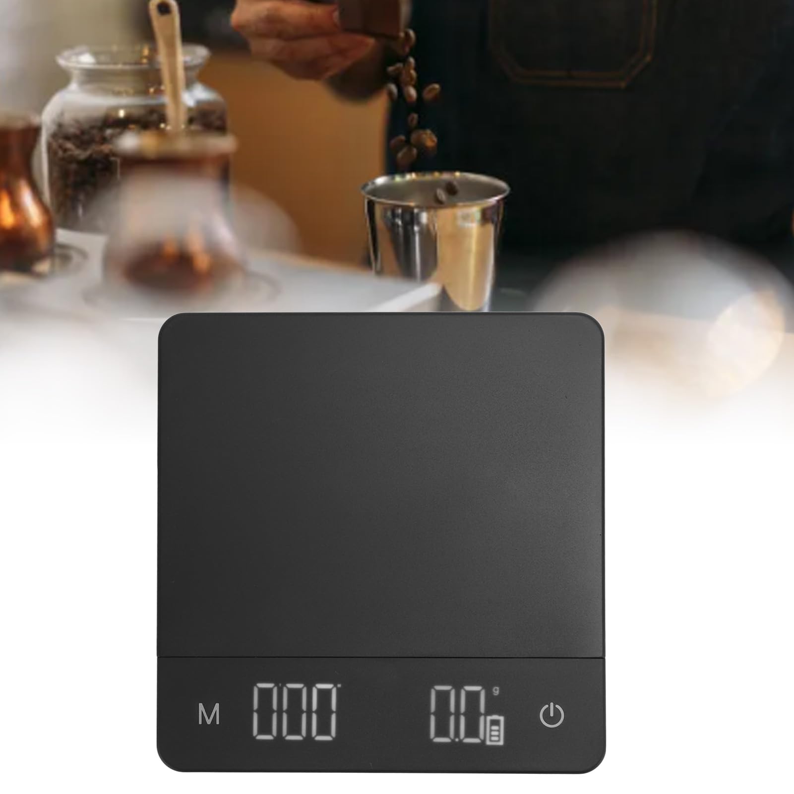 Mini balance à café rechargeable avec minuterie, balance à expresso, balance précise de 0,1 g pour expresso et verser sur le café, balance de cuisine numérique portable ﻿ (5 kg/0,1 g)