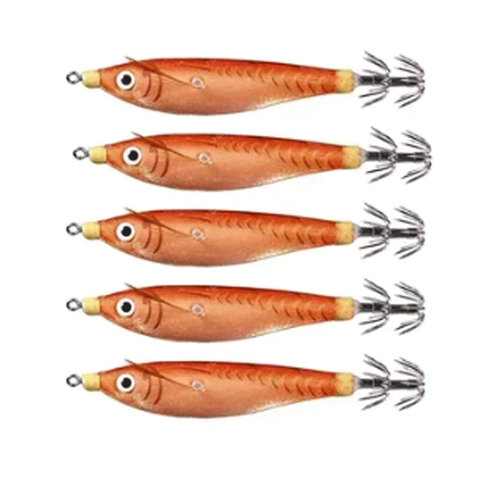 IvyLoutish Fishing Lure Bait 5 Pcs Luminous Fishing Bait Fishing Squid Jig Hook Octopus Cuttlefish Shrimp Jigging Bait for Night Fishing Fishing Tackle