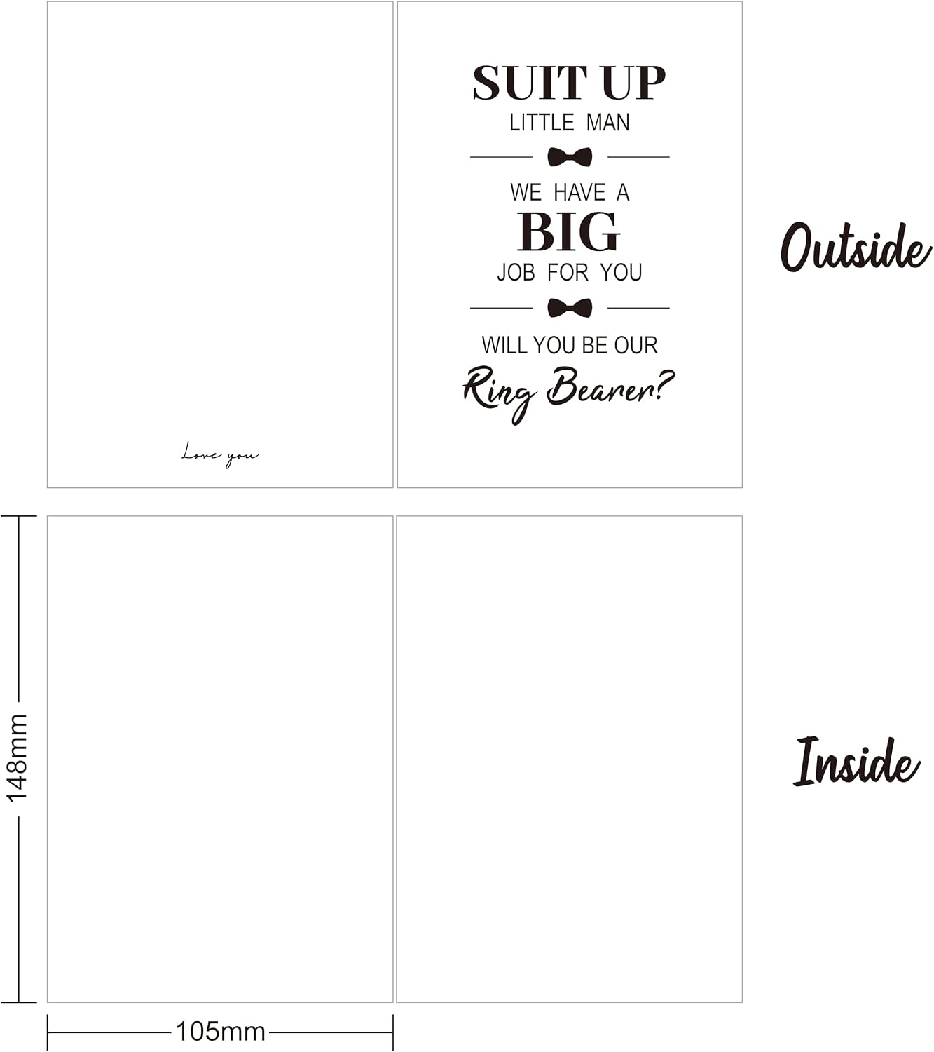 PartyGifts&beyond Will You Be Our Ring Bearer Cards,Cute Ring Bearer Proposal Card with Envelope, Funny Ring Boy Invitation Gifts for Wedding Party Supplies