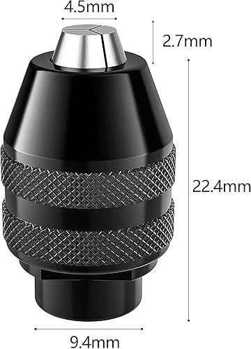 Miniatura 4 de Paquete de 2 mandriles sin llave, de 132" a 18" pulgadas de repuesto 4486 mandril de broca sin llave vástago herramienta giratoria kit adaptador de