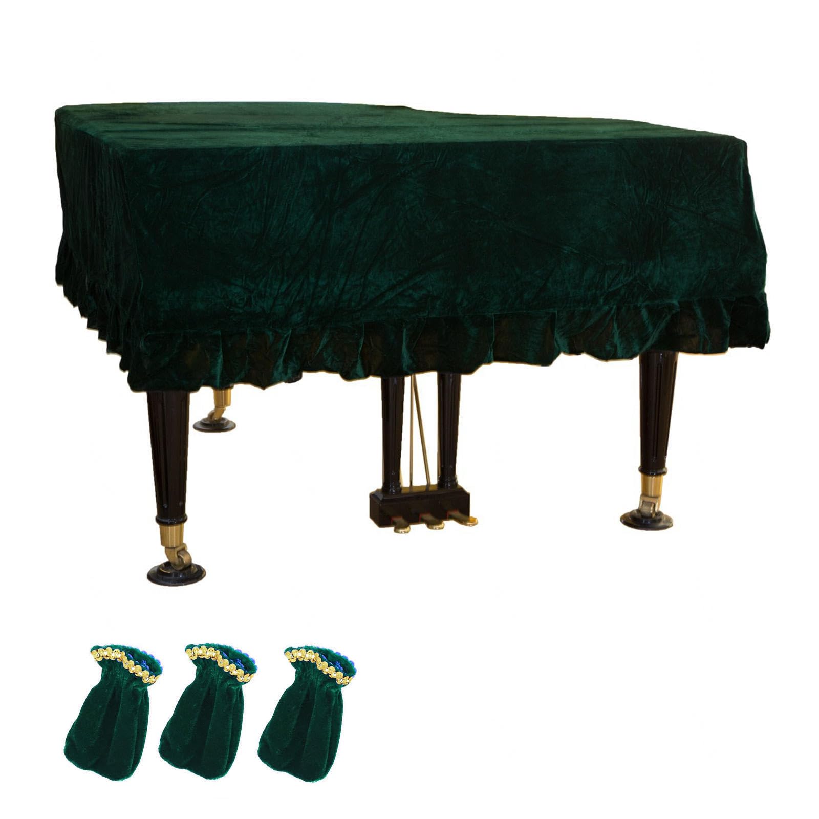 Klavierabdeckungen, Leichte, Luxuriöse, Weiche Und Hochwertige Oberfläche Klavierklavier-Abdeckung mit Rüschen Klavierzubehör,Green-230cm