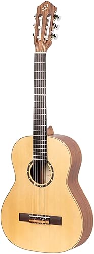 Miniatura 122 de Serie Familiar Guitarra Clásica de Nylon Tamaño 1/4 con Bolsa Tapa de cedro - Natural - Satén