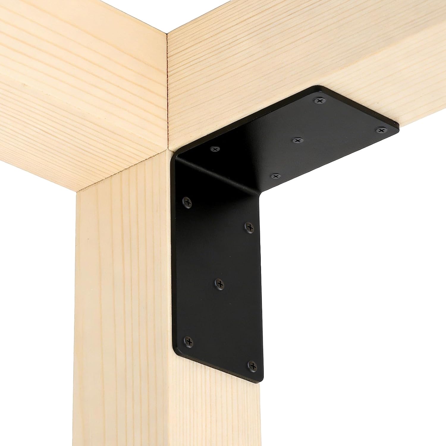 ZENFUN 4 Pc 5x5 Heavy Duty Shelf Bracket with 40 Screws, L Brackets for Fence Pergola, 4mm Industrial Corner Bracket, Right Angle Brackets for Post Wood, Metal Corner Brackets for Countertop Support