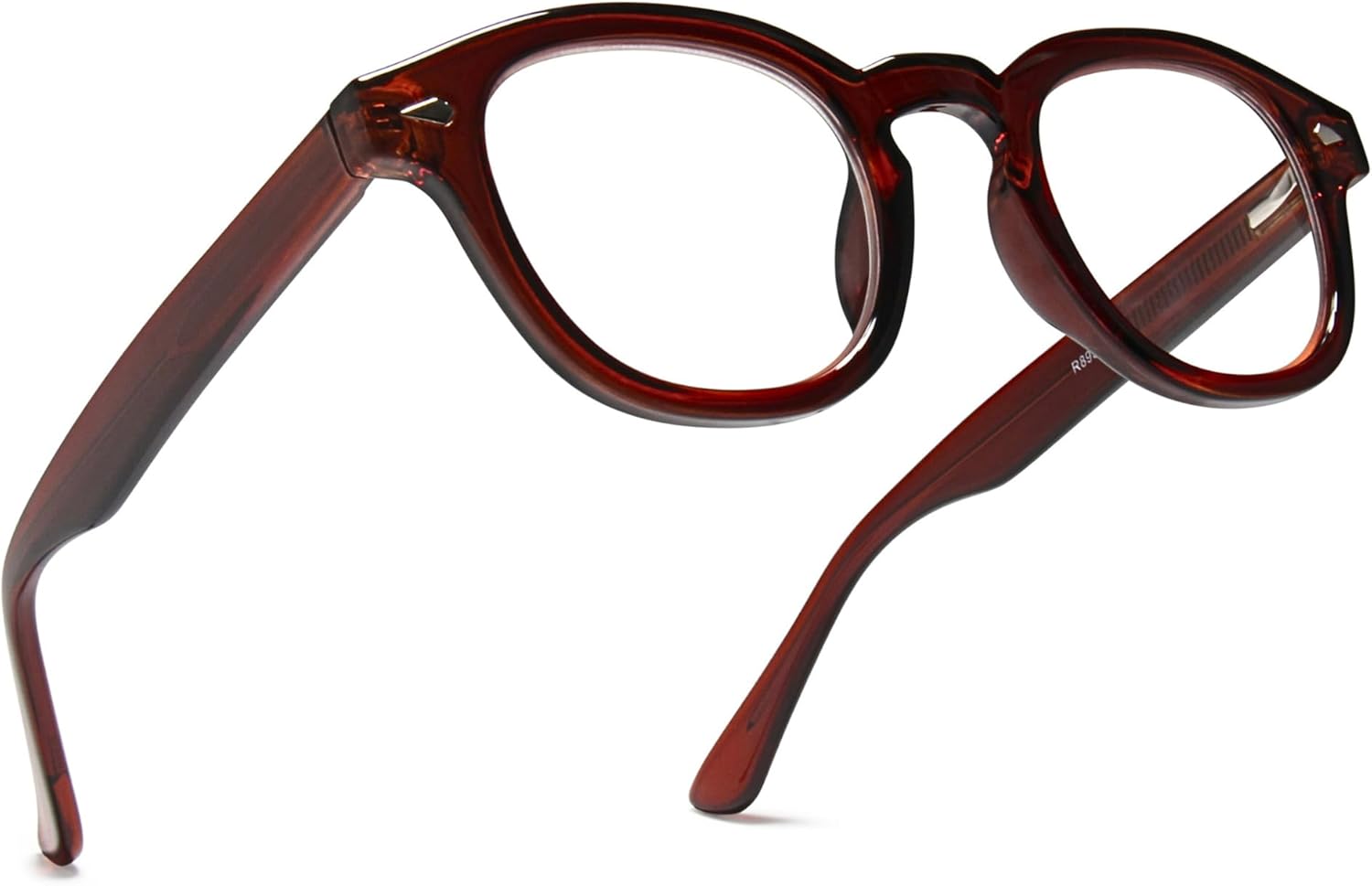 2SeeLife Retro Round Reading Glasses for Men and Women – Narrow-Medium Fit, Premium Readers Spring Hinges, Solid & Sturdy, Brown, +3.00