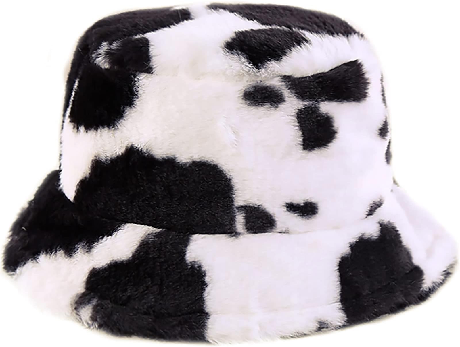 Malaxlx Winter Faux Fur Furry Bucket Hat Fluffy Fuzzy Warm Hat Plush Fisherman Hat for Women Teens Girls