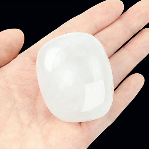 YATOJUZI 1 piedra de cristal de cuarzo transparente de 1.6 a 2 pulgadas, cristales naturales y piedras curativas pulidas de palma, piedras preciosas