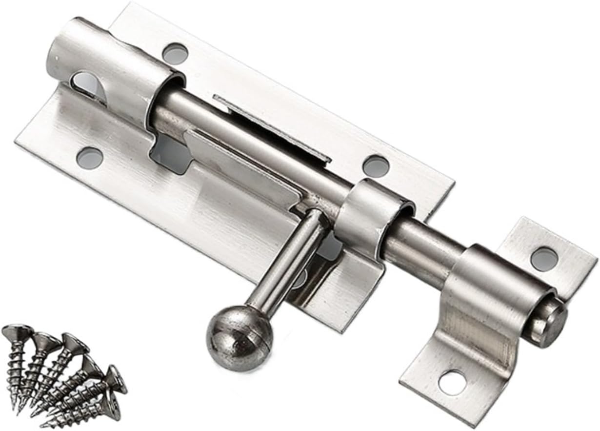 Durability 3PCS Useful Stainless Steel Door Bolt Heavy-Duty Gate Bolts Latches Window Catch Lock Exposed Accessories(304 Stainless Steel)