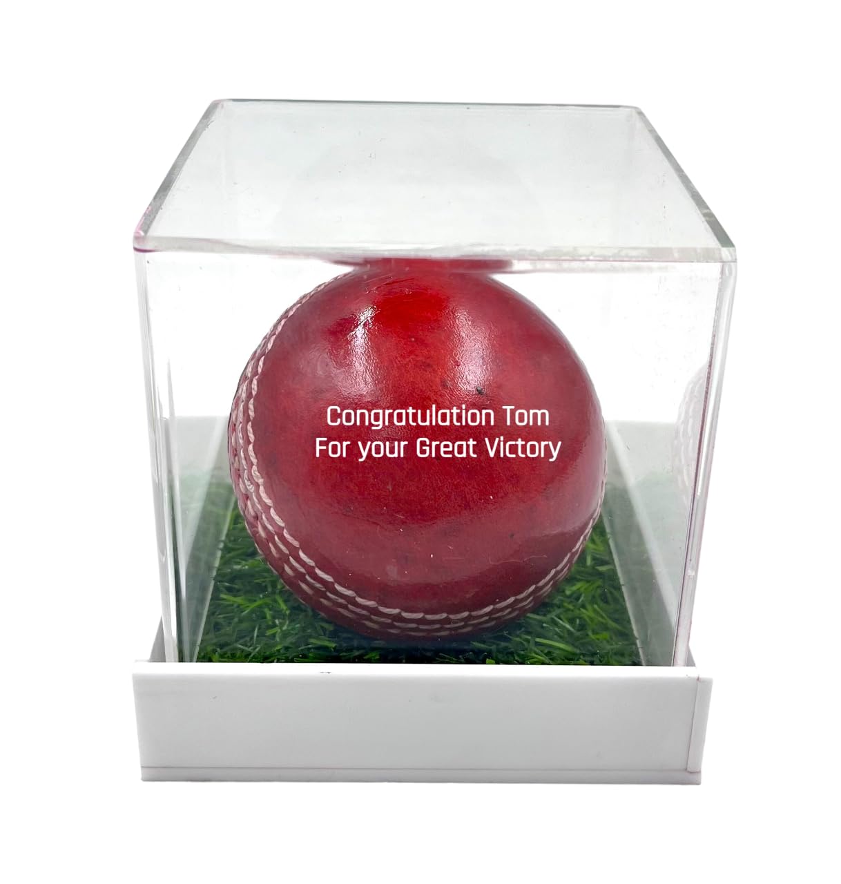 Qarzun Personalized Leather Ball (Red), Standard Size 1Pc Your Text on Ball with Acrylic Display Box (B0D8QVNSTR) Amazon Price History, Amazon Price Tracker
