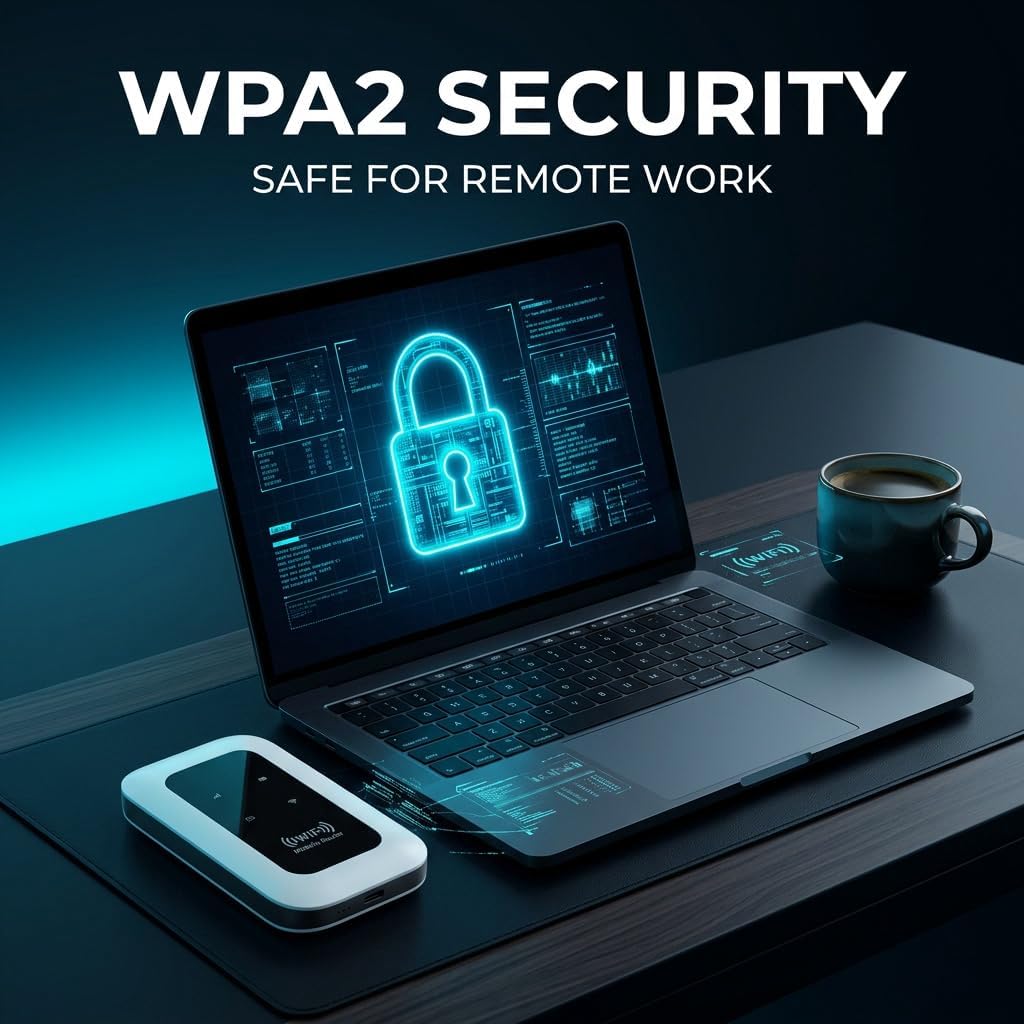 4G LTE Mobile WiFi Hotspot Unlocked,Portable WiFi Router High Speed Travel Hotspot Mini Mobile Router – 3000 mAh Battery – Connects up to 10 Devices - WPA2-PSK Security